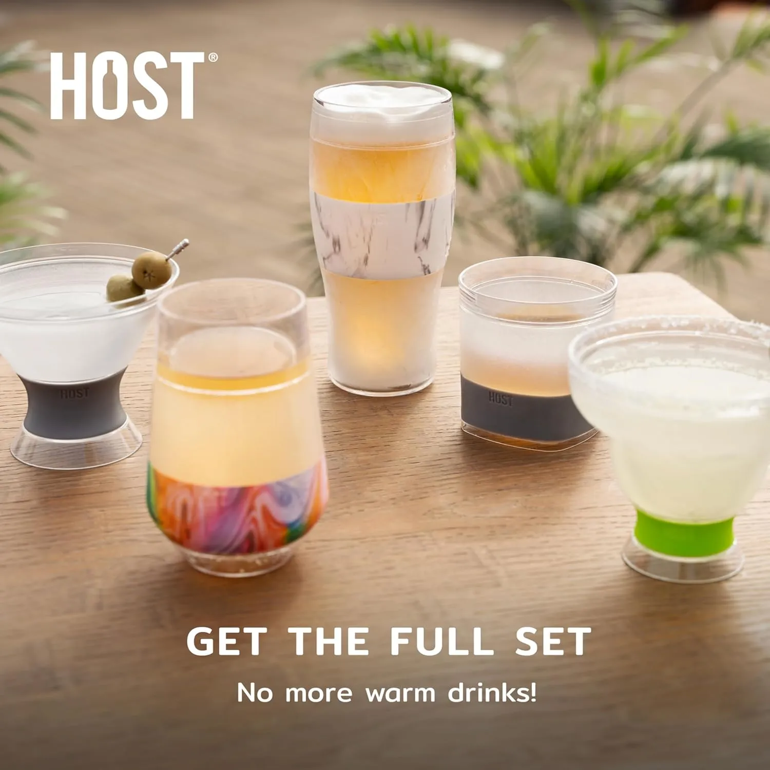 Host Freeze Cooling cups set of 2, Old Fashioned Glass with Silicone band for Bourbon, Scotch, and Whiskey, Whisky Gifts for Men, Grey