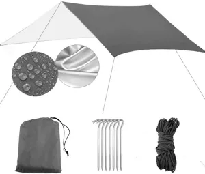 HOTRA Camping Tent Planes Waterproof Slightly Compact Tent Pad Picnic Blanket Hammock Tarp for Hammock (Color : Gray, Size : 3 * 3m)