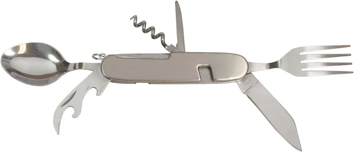 HTS 231A0 6-in-1 Stainless Steel Camping Utensil Multi-Tool