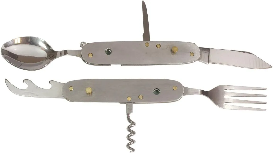 HTS 231A0 6-in-1 Stainless Steel Camping Utensil Multi-Tool