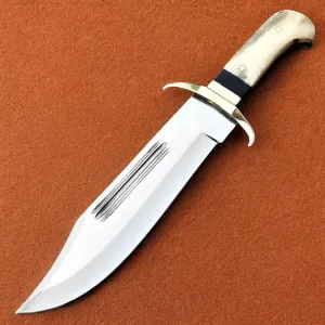 Hunting Bowie Knife, Heavy-Duty Outdoor Tool with Serrated Blade and Sheath - HBJ-IU