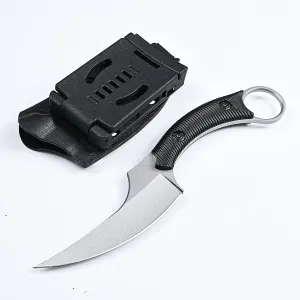 Hunting Knife Stainless Steel Fixed Blade Survival Tactical Knife with Kydex Sheath and Non-Slip Ergonomic Handle for Outdoor Camping