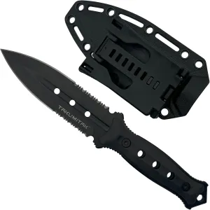 Hunting Survival Knife 9" Full Tang Fixed Blade Knives Camping Gear with Extra Set of FRN Handle Scales, MOLLE Clip Horizontal and Vertical Carry - TKF316