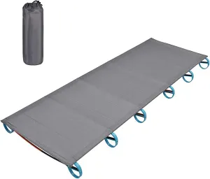 HXBER Outdoor Portable Camping Bed Aluminum Alloy Traval Cot Ultralight Tent Bed for Hiking Mountaineering, Silver