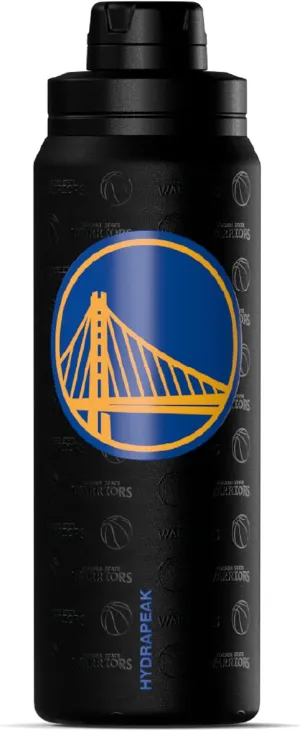 Hydrapeak x NBA Officially Licensed Golden State Warriors 26 oz Active Water Bottle with Chug Lid and Handle Reusable Stainless Steel Double Wall Insulated Sports Gift