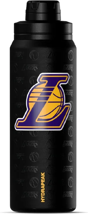 Hydrapeak x NBA Officially Licensed Los Angeles Lakers 26 oz Active Water Bottle with Chug Lid and Handle Reusable Stainless Steel Double Wall Insulated Sports Gift