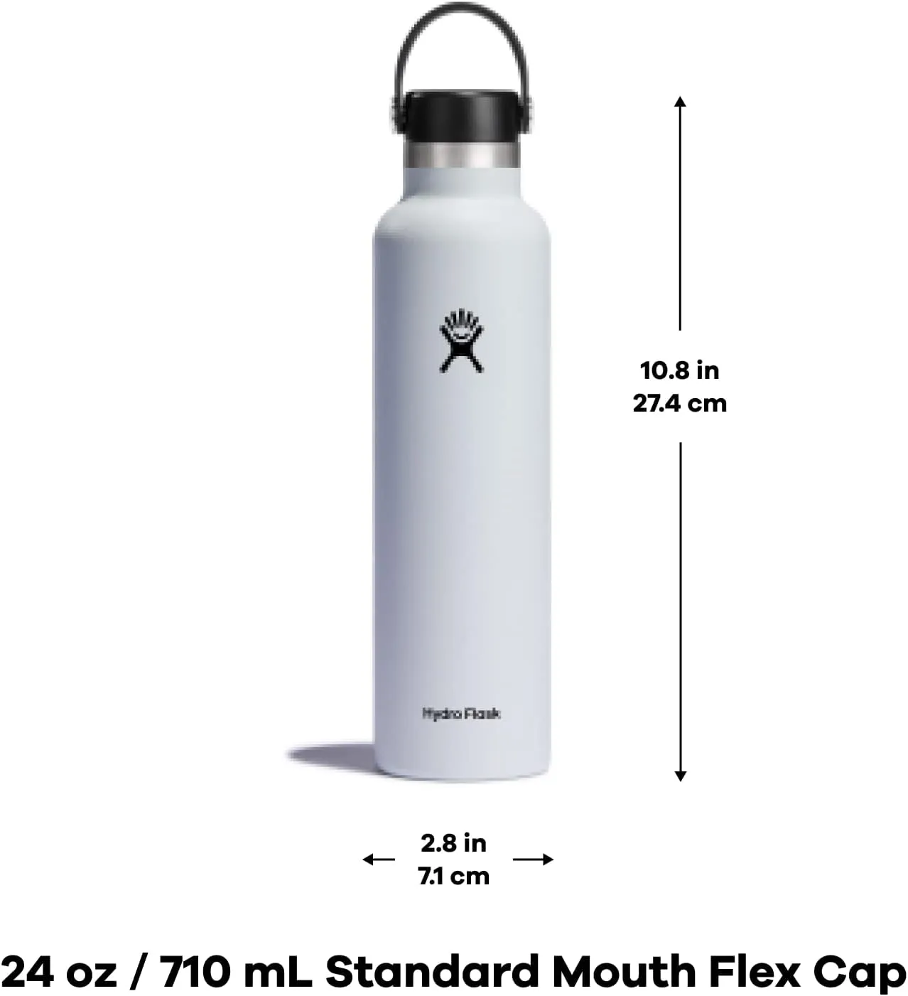 Hydro Flask Standard Mouth Flex Cap Bottle - Stainless Steel Reusable Water Bottle - Vacuum Insulated, Dishwasher Safe, BPA-Free, Non-Toxic