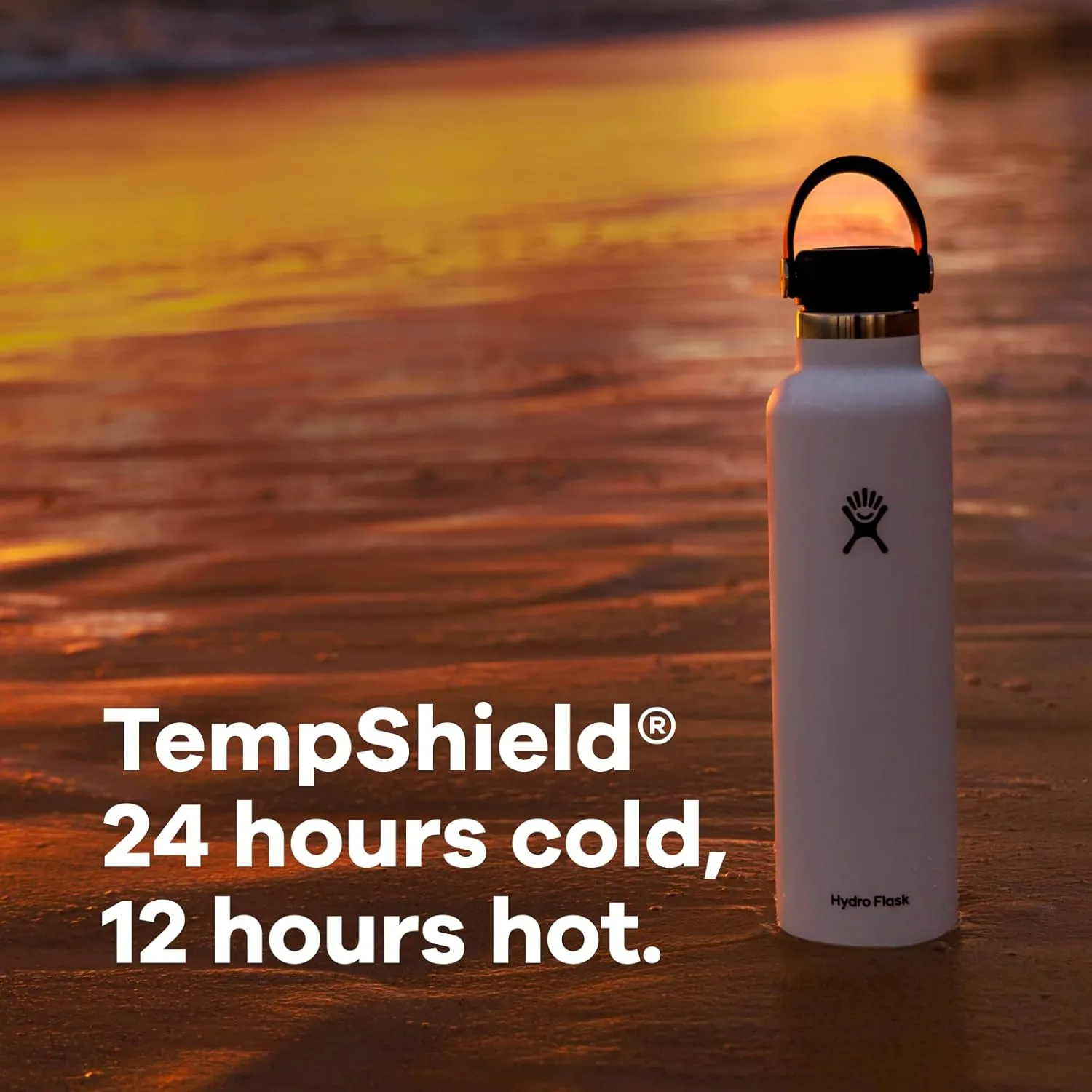 Hydro Flask Standard Mouth Flex Cap Bottle - Stainless Steel Reusable Water Bottle - Vacuum Insulated, Dishwasher Safe, BPA-Free, Non-Toxic