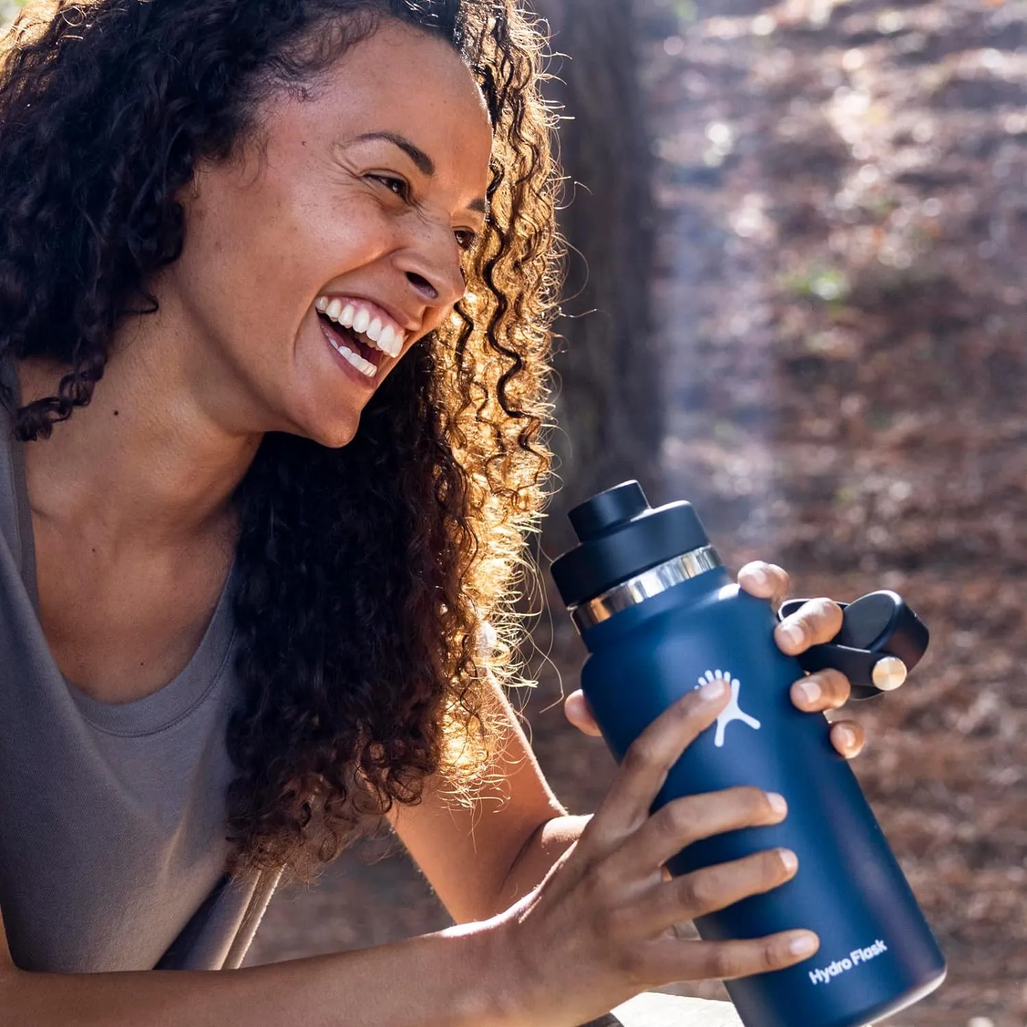 HYDRO FLASK Wide Mouth Chug Cap vacuum insulated stainless steel water bottle with leakproof closeable lid for cold water drinks, sports, travel, car and school