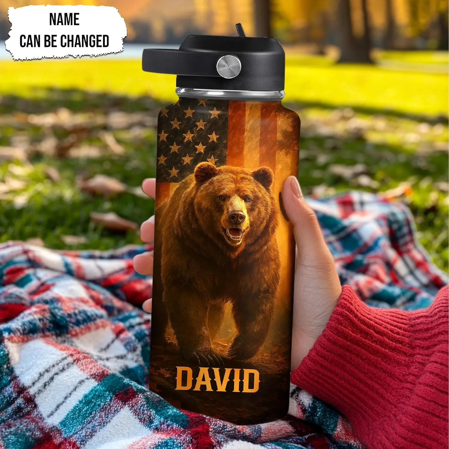Hyturtle Personalized Dad Water Bottle - Gifts for Dad from Daughter Son - Custom Name Insulated Stainless Steel Bottle with Leak-Proof Lid 18 oz 32 oz - Dad Gifts for Birthday Christmas Fathers Day