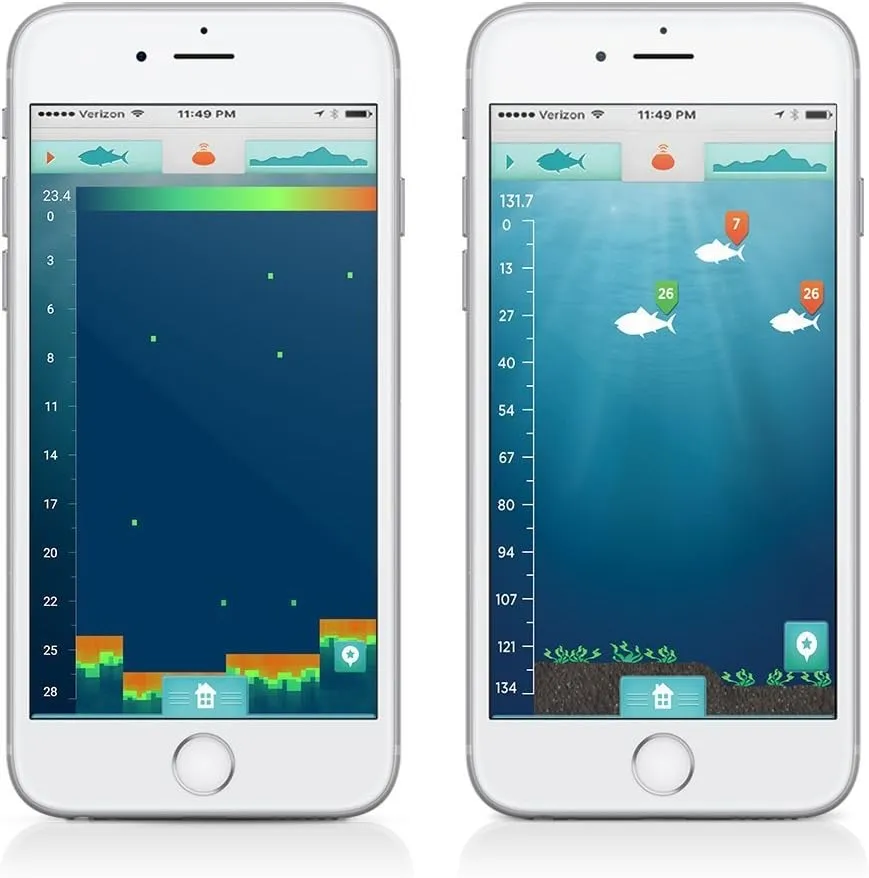 iBobber portable wireless bluetooth fish finder depth finder with depth range of 135 feet 10  hrs battery life with IOS & Android App Wireless and Watch App