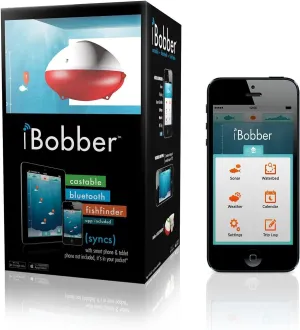 iBobber portable wireless bluetooth fish finder depth finder with depth range of 135 feet 10  hrs battery life with IOS & Android App Wireless and Watch App