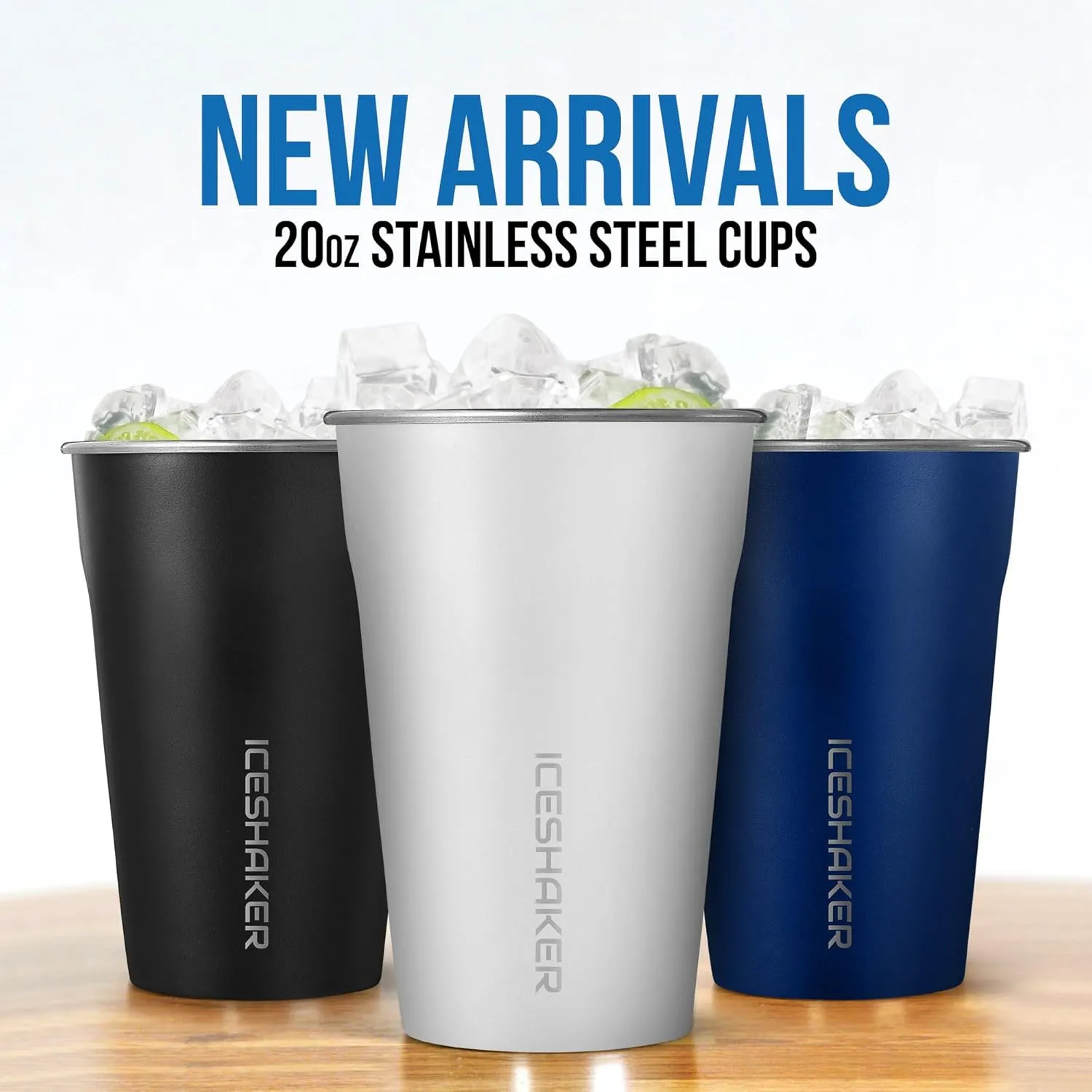 Ice Shaker Insulated Stainless Steel Shaker Bottle | 26oz, Caribbean | Cold for 30  Hours | Insulated Cup with Twist-on Agitator | Odor-Free Bottle for Protein Shakes, Water, Smoothies, Cocktails