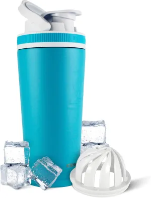 Ice Shaker Insulated Stainless Steel Shaker Bottle | 26oz, Caribbean | Cold for 30  Hours | Insulated Cup with Twist-on Agitator | Odor-Free Bottle for Protein Shakes, Water, Smoothies, Cocktails