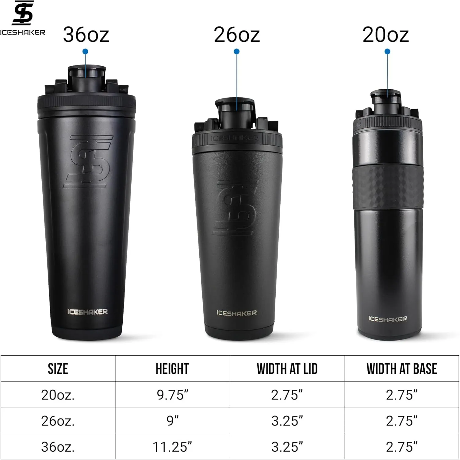Ice Shaker Insulated Stainless Steel Shaker Bottle | 26oz, Caribbean | Cold for 30  Hours | Insulated Cup with Twist-on Agitator | Odor-Free Bottle for Protein Shakes, Water, Smoothies, Cocktails
