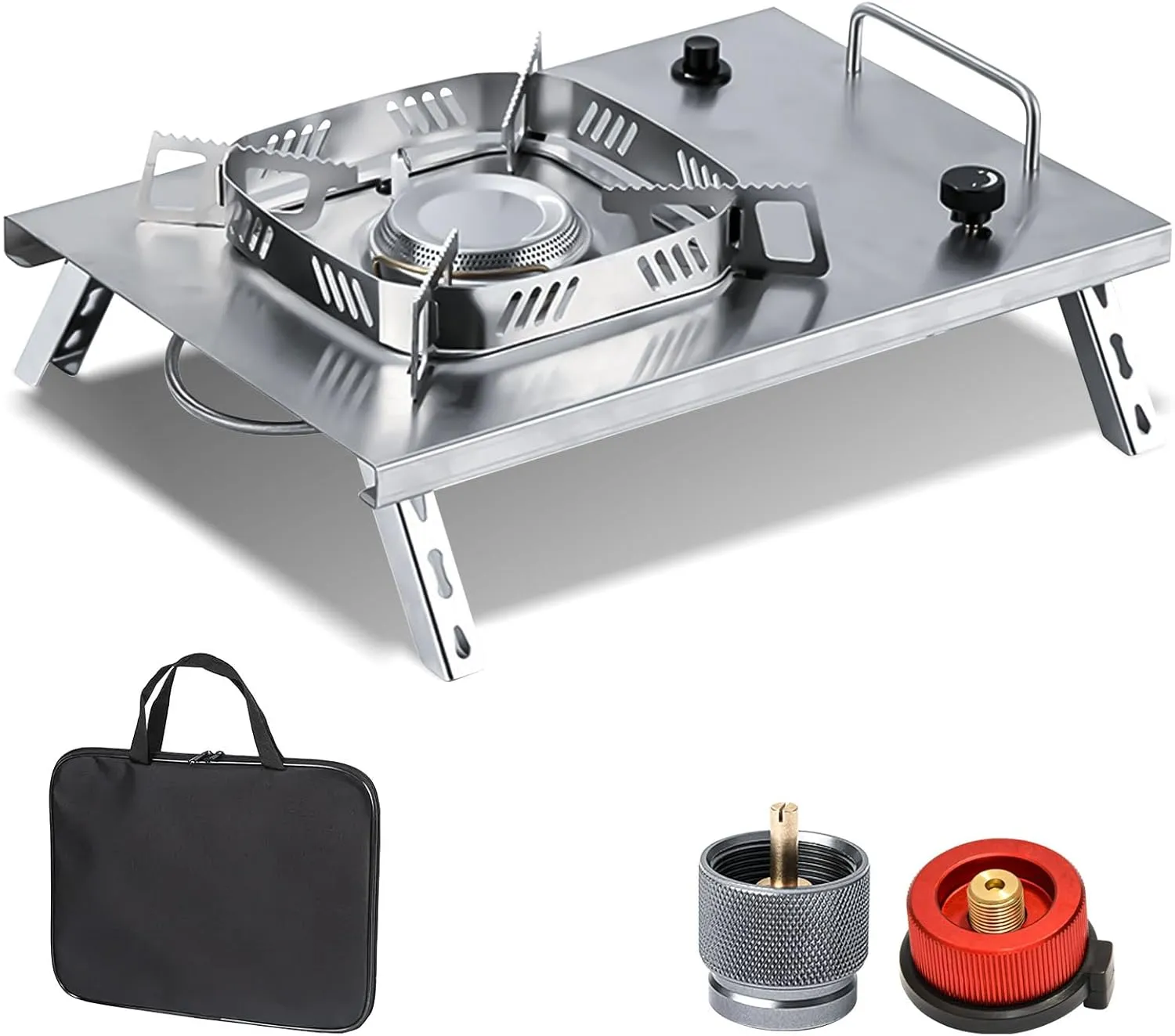 IGT Camping Stove, Desktop & Embed Folding Gas Stove, Portable Gas Stove with Carrying Handle, Electronic Ignition Outdoor Camping Cooking Stove