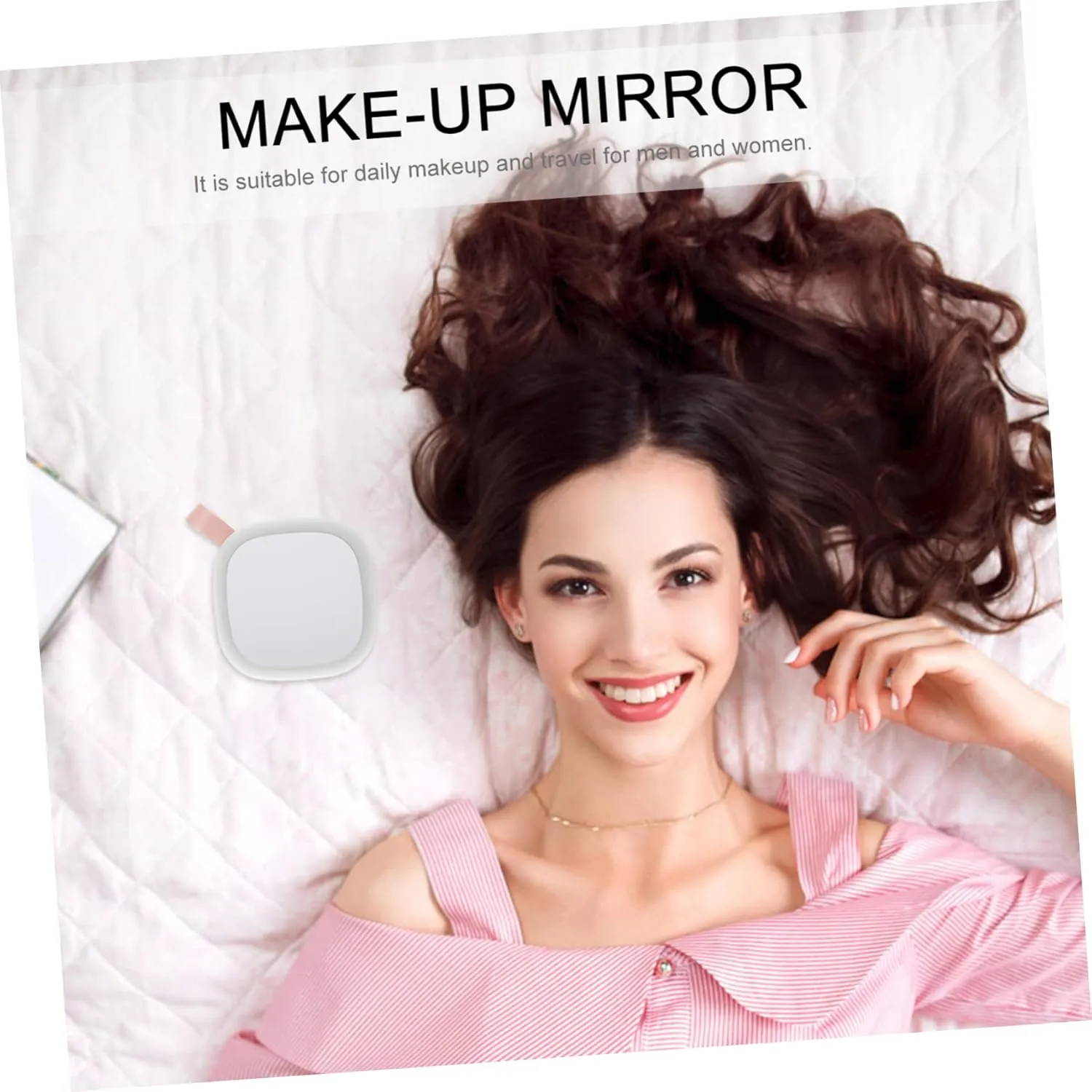 IMIKEYA 3pcs Outdoor Portable Led Makeup Mirror Compact Dual-Sided Travel Mirror for Women USB Rechargeable Lightweight Design for Dormitory Go