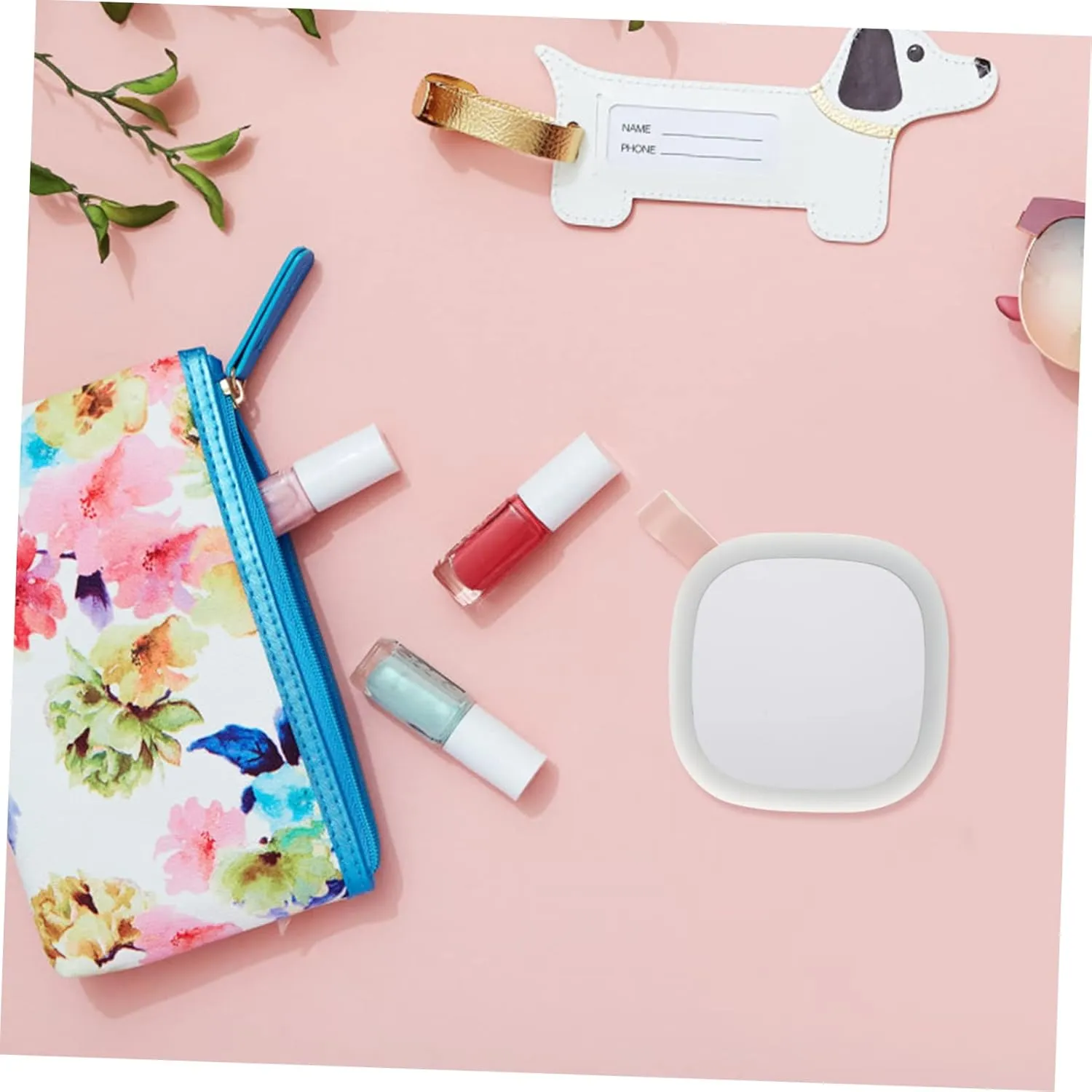 IMIKEYA 3pcs Outdoor Portable Led Makeup Mirror Compact Dual-Sided Travel Mirror for Women USB Rechargeable Lightweight Design for Dormitory Go