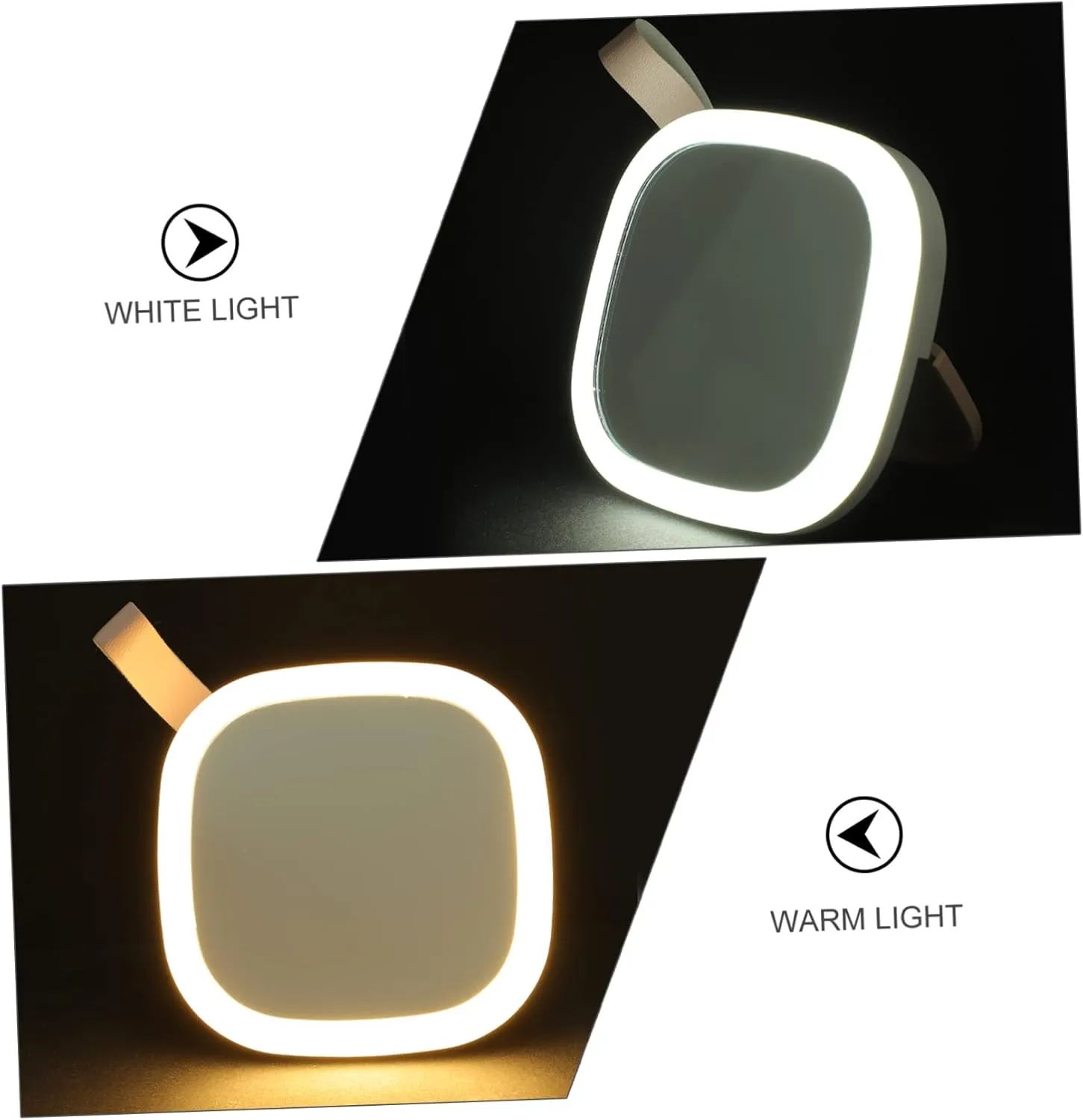 IMIKEYA 3pcs Outdoor Portable Led Makeup Mirror Compact Dual-Sided Travel Mirror for Women USB Rechargeable Lightweight Design for Dormitory Go