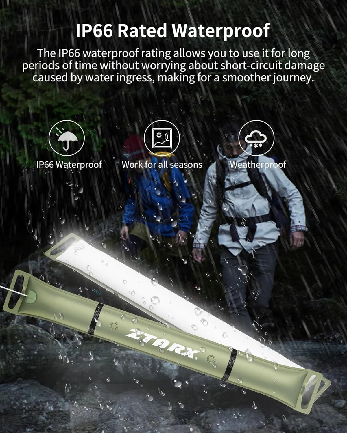 Inflatable LED Light Tube, Portable Camping Lantern for Outdoor Security, Water Resistant, Perfect for Backpacking