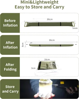 Inflatable LED Light Tube, Portable Camping Lantern for Outdoor Security, Water Resistant, Perfect for Backpacking