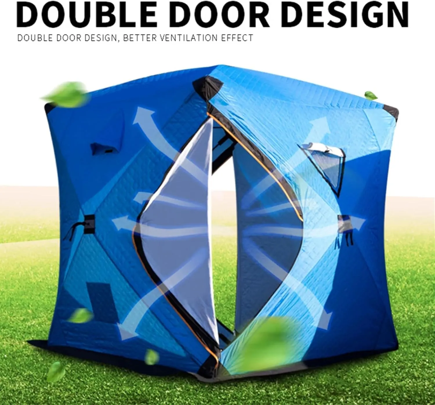 Inflatable Tents for Camping, Portable 2~4 Person Blow Up Air Tent, Waterproof Windproof Easy Setup Large Family Tent with 2 Doors, 6