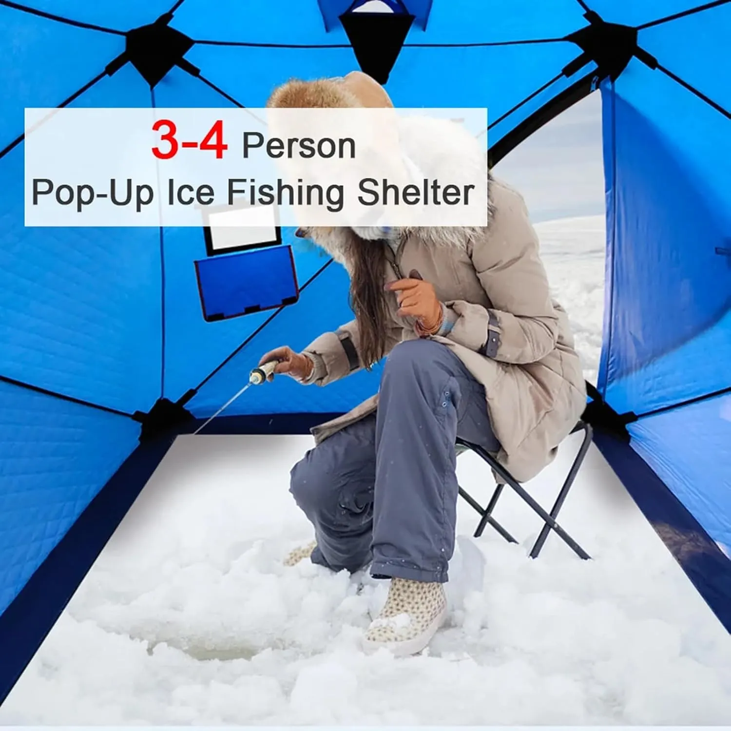 Inflatable Tents for Camping, Portable 2~4 Person Blow Up Air Tent, Waterproof Windproof Easy Setup Large Family Tent with 2 Doors, 6
