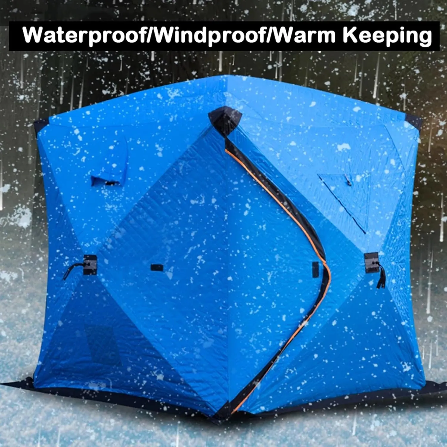 Inflatable Tents for Camping, Portable 2~4 Person Blow Up Air Tent, Waterproof Windproof Easy Setup Large Family Tent with 2 Doors, 6