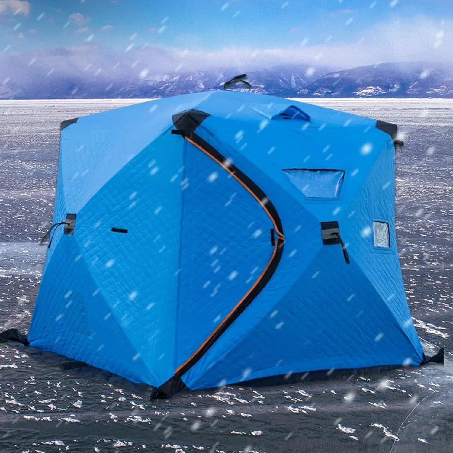 Inflatable Tents for Camping, Portable 2~4 Person Blow Up Air Tent, Waterproof Windproof Easy Setup Large Family Tent with 2 Doors, 6