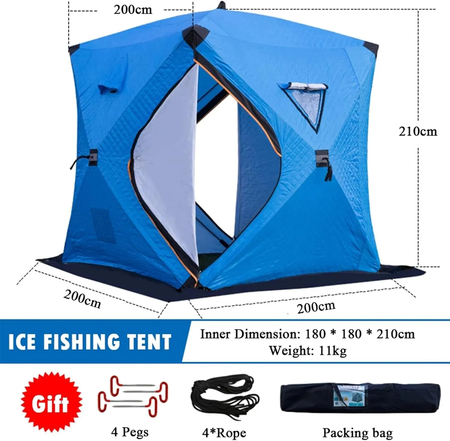 Inflatable Tents for Camping, Portable 2~4 Person Blow Up Air Tent, Waterproof Windproof Easy Setup Large Family Tent with 2 Doors, 6