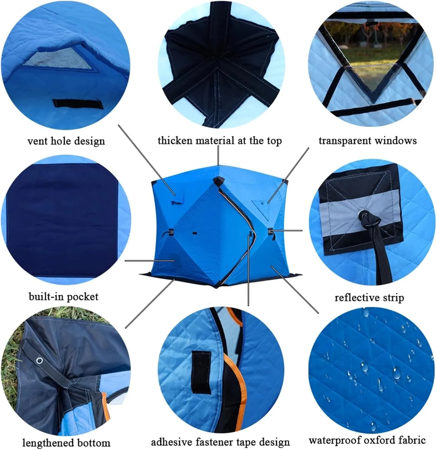 Inflatable Tents for Camping, Portable 2~4 Person Blow Up Air Tent, Waterproof Windproof Easy Setup Large Family Tent with 2 Doors, 6