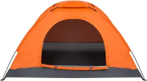 Instant Pop Up Camping Tent - 1 Person Waterproof Dome Shelter with Fiberglass Poles, Ultralight Backpacking Tent for Hiking & Emergency Survival (Orange)