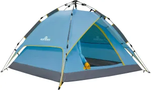 Instant Pop-Up Camping Tent for 2 People, Ultralight Dome Shelter for 4 Seasons, Waterproof & Windproof Design with Detachable Outer Tarpaulin and Dual Layers