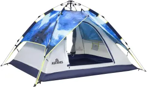 Instant Pop-Up Camping Tent for 2 People, Ultralight Dome Shelter for 4 Seasons, Waterproof & Windproof Design with Detachable Outer Tarpaulin and Dual Layers