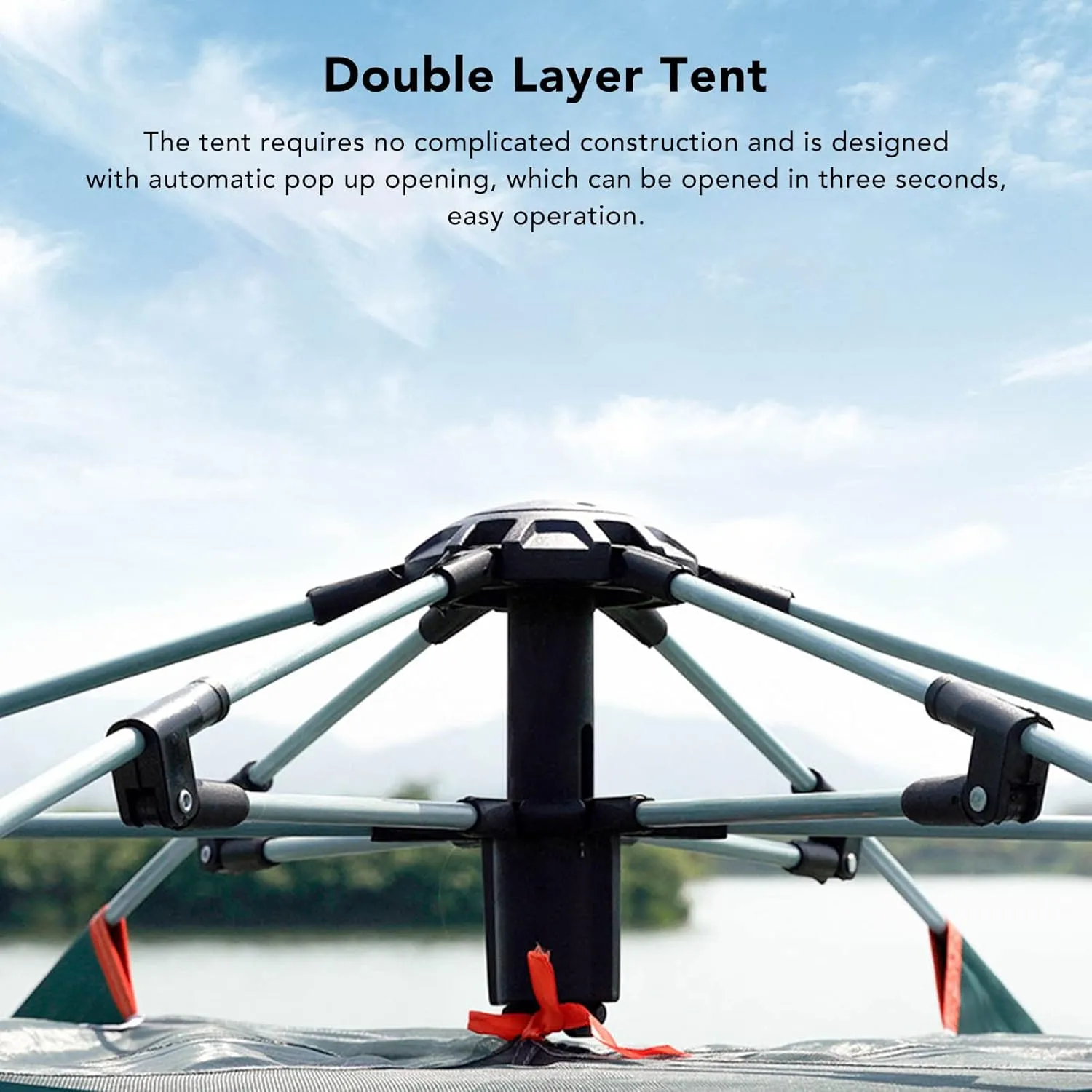 Instant Up Tents for Camping, Outdoor Easy Set Up Automatic Family Travel Tent, Waterproof Oxford Cloth Double Layer Family Tent for Hiking Traveling Backpacking