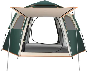 Instant Up Tents for Camping, Outdoor Easy Set Up Automatic Family Travel Tent, Waterproof Oxford Cloth Double Layer Family Tent for Hiking Traveling Backpacking