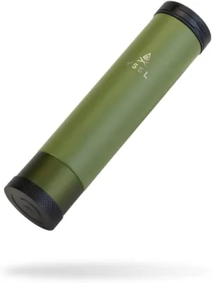 Insulated Flask, 8 oz Double-Walled Vacuum Sealed Stainless Steel, Leak-Proof Drinking Cap, Split Flip Carabiner for Easy Attachment, Predator Green