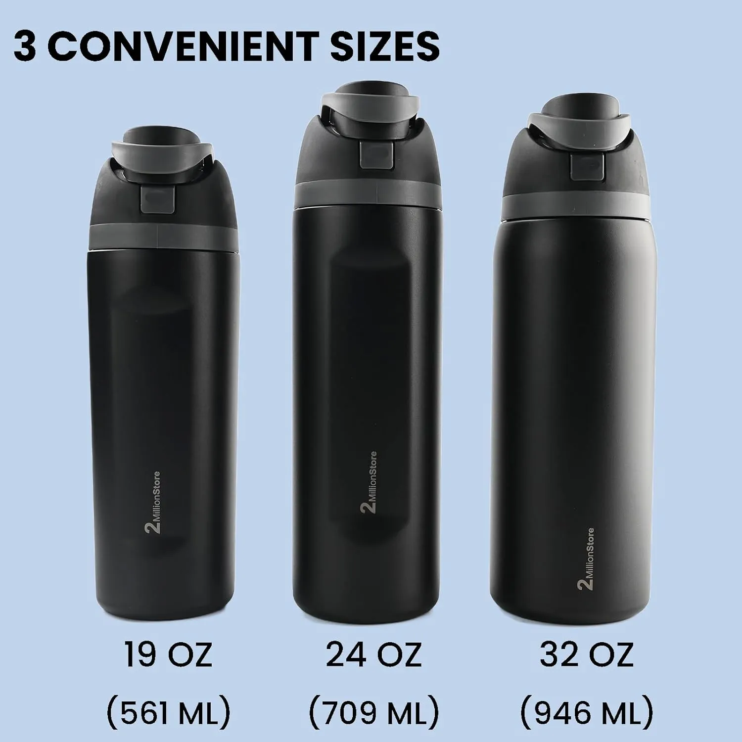 Insulated Water Bottle – Stainless Steel, Leakproof, 24H Cold & 12H Hot, Straw & Spout Lid, BPA-Free, Travel, Gym, Hiking, Sports Flask (Turquoise, 24 Oz / 706ml)