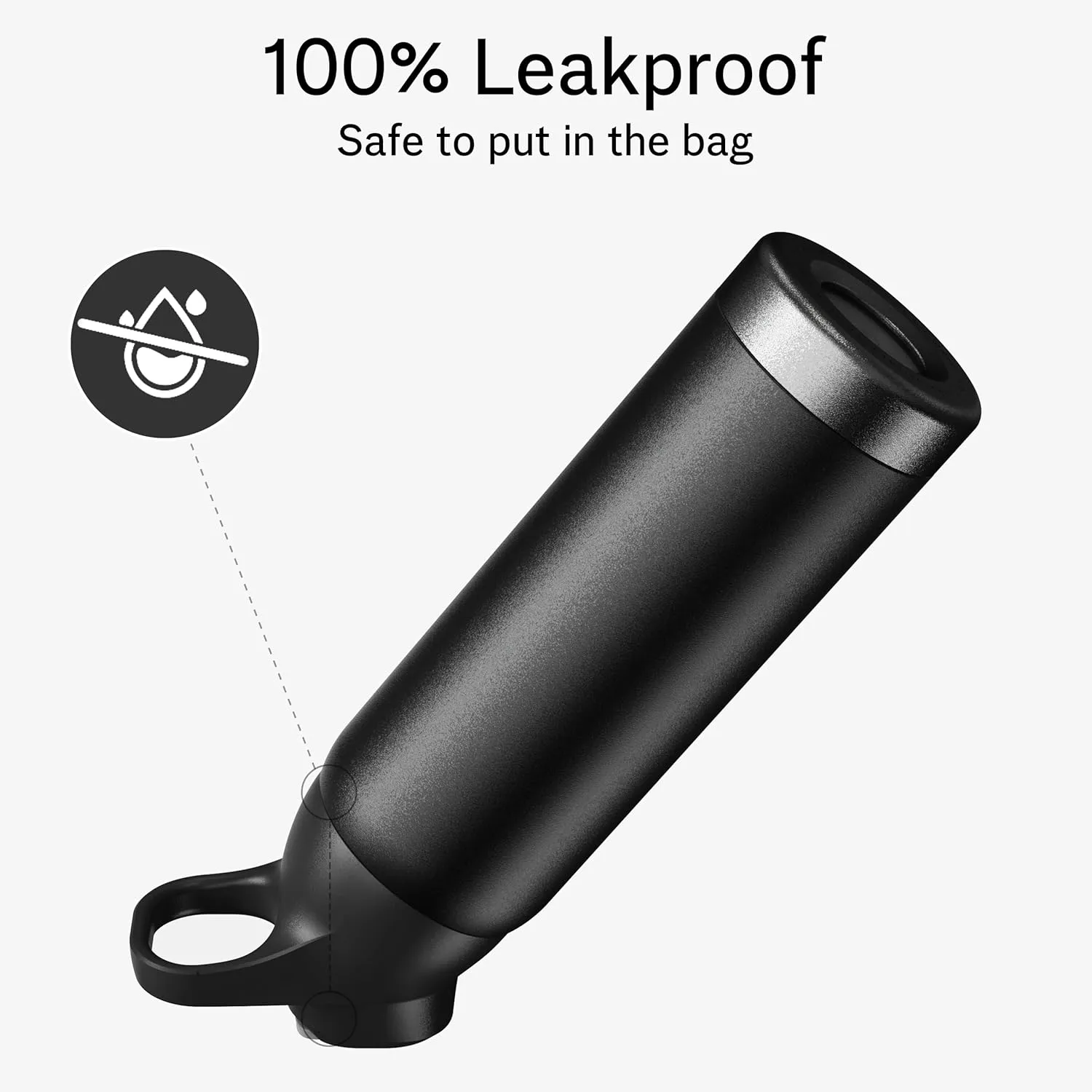 Insulated Water Bottle with Straw - Encool Stainless Steel Water Bottle, Reusable Leakproof and BPA-Free for Sports, Travel, Cold for 24 Hours, 24 oz, Black Night