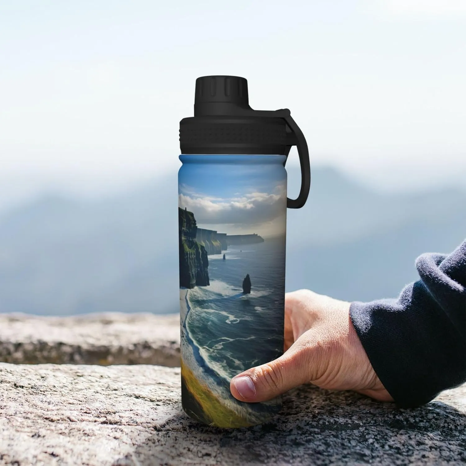 Ireland Outdoors County Clare The Cliffs 18oz Sports Insulated Bottle For Outdoor Activities,Your Ideal Companion Staying Hydrated
