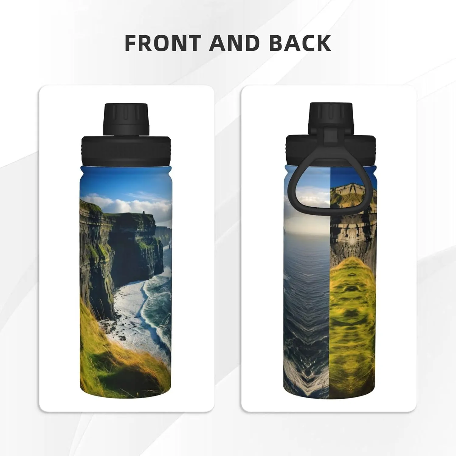 Ireland Outdoors County Clare The Cliffs 18oz Sports Insulated Bottle For Outdoor Activities,Your Ideal Companion Staying Hydrated