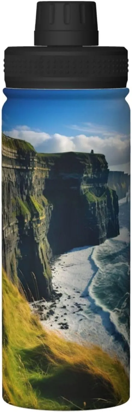 Ireland Outdoors County Clare The Cliffs 18oz Sports Insulated Bottle For Outdoor Activities,Your Ideal Companion Staying Hydrated