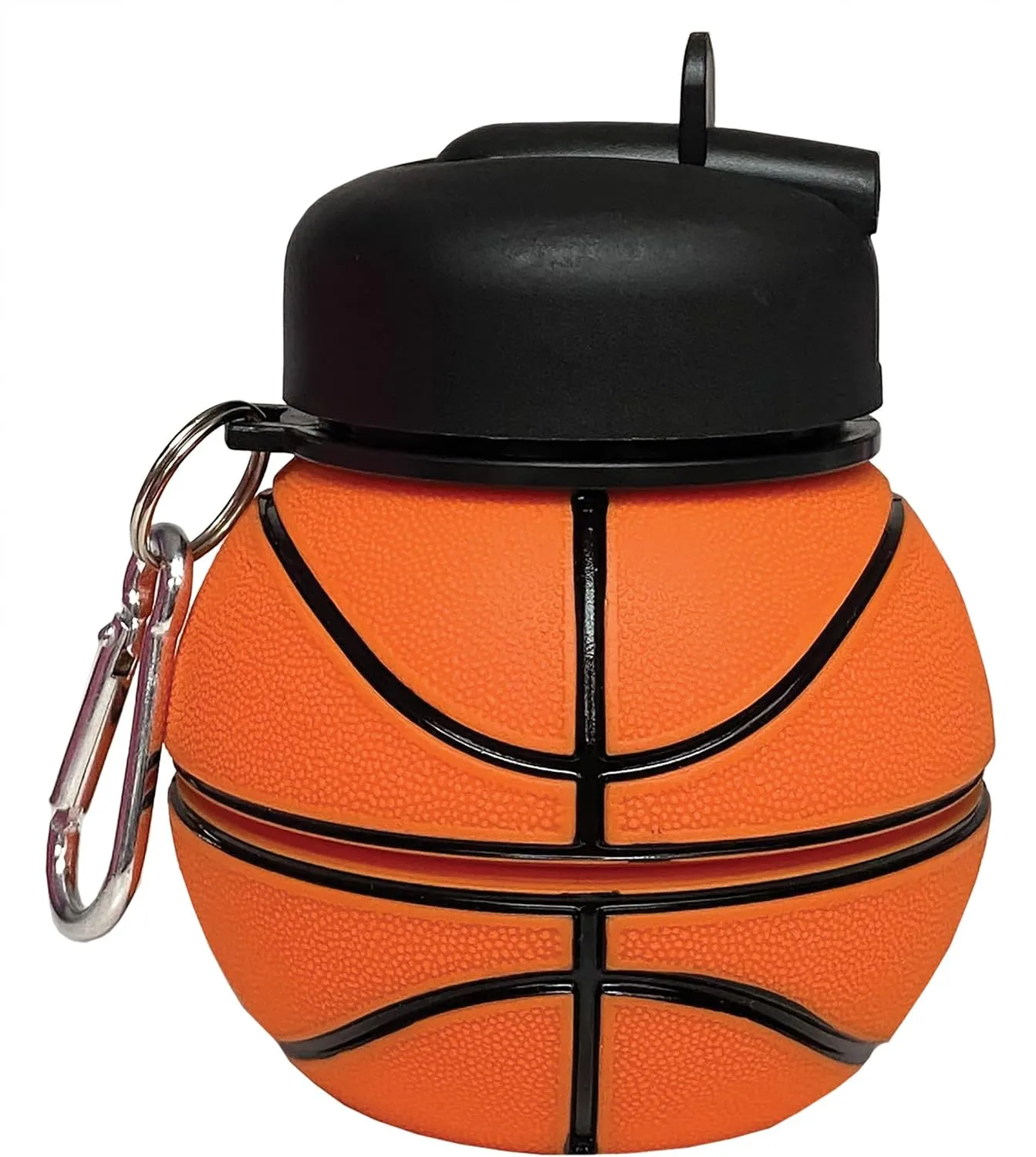 iscream BPA Free, 18 oz Collapsible Silicone Sports Bottle - Basketball