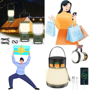 iToncs 1500 Lumens Solar Camping Lantern for New Year with 1000 Lumens LED Camping Lantern