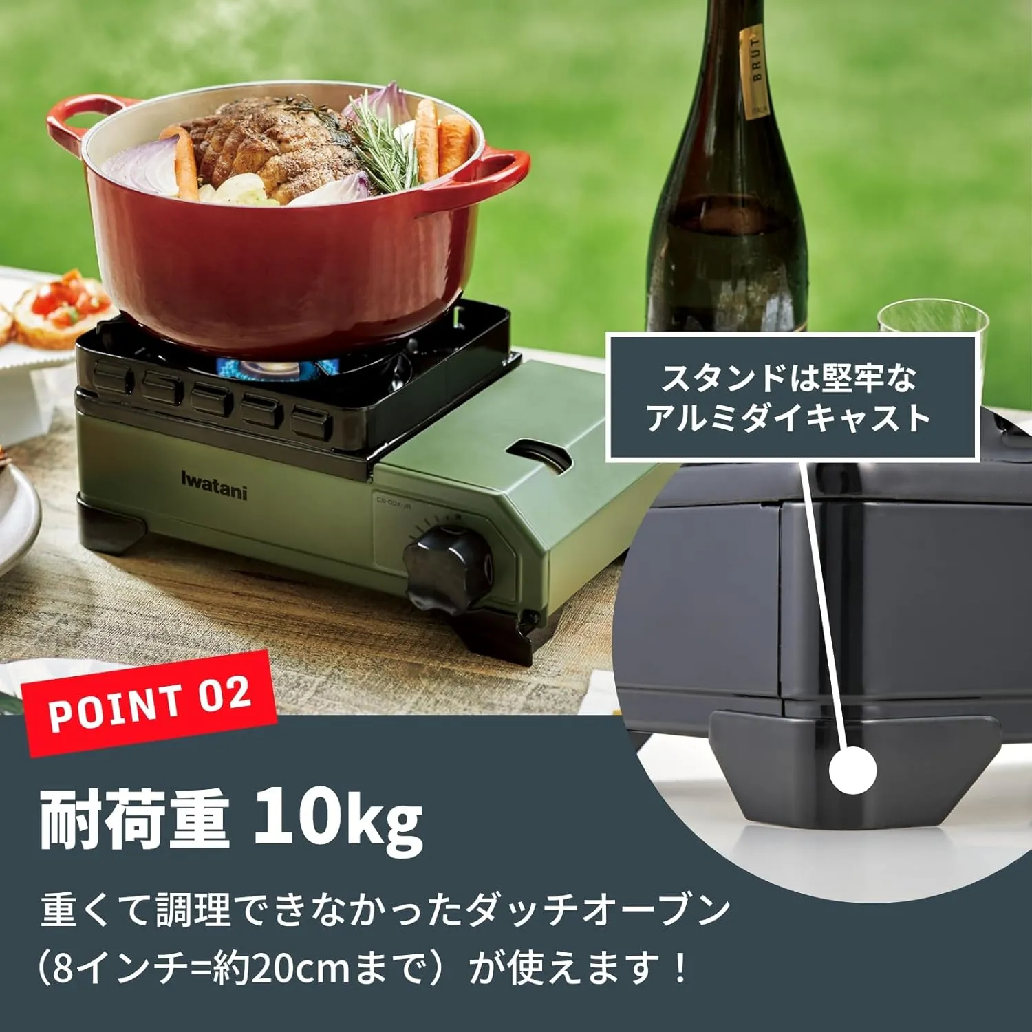 Iwatani Cassette Stove, Gas Tough Maru Jr. Made in Japan, Dutch Oven Safe