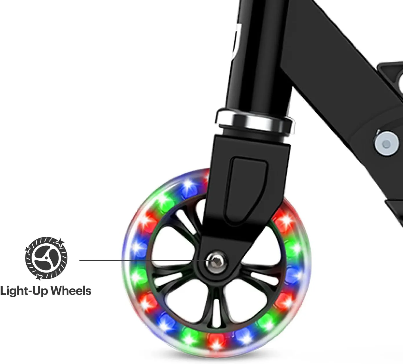 Jetson 2-Wheel Light-Up Kick Scooter, Light Up Deck and Wheels, Height Adjustable Handlebar, Rear Brake, Easy-Folding Mechanism, 4 or 6 inch wheels