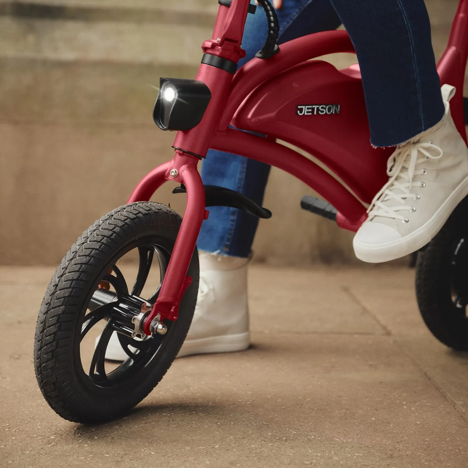 Jetson Bolt Folding Electric Ride-On Bike, Easy-Folding, Built-in Carrying Handle, Twist Throttle, Up to 15.5 MPH, Ages 13 