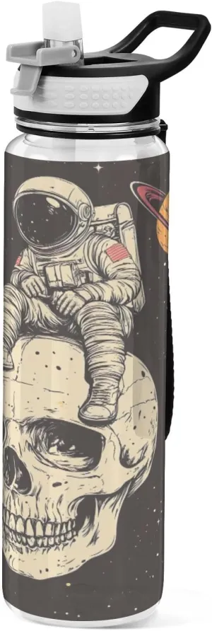 Joisal Astronaut Skull Space 32 Oz Water Bottle BPA-Free Slim Water Bottles for Outdoor Sports