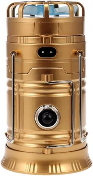 jojomis Solar Rechargeable LED Collapsible Camping Light for Outdoor Emergency, Gold, 92 x 165 cm