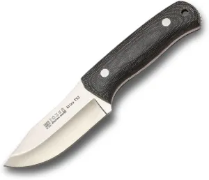 Joker Erizo TS2 Survival Knife CM142 – 3.74" N695 Steel Blade, Canvas Micarta Handle, Leather Sheath with 550 Paracord – Outdoor Tool for Fishing, Hunting, Camping & Hiking